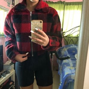Forever 21 Cropped Flannel Jacket